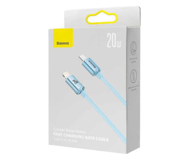 BASEUS Kabel Lightning - USB-C Crystal Shine 20W 1.2m (niebieski) CAJY001303 - 1245568 - zdjęcie 2